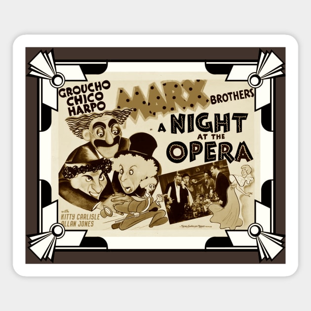 A Night At The Opera (Frame/Sepia) Magnet by Vandalay Industries